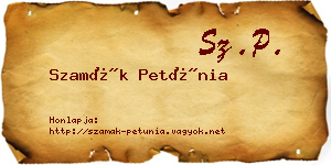 Szamák Petúnia névjegykártya